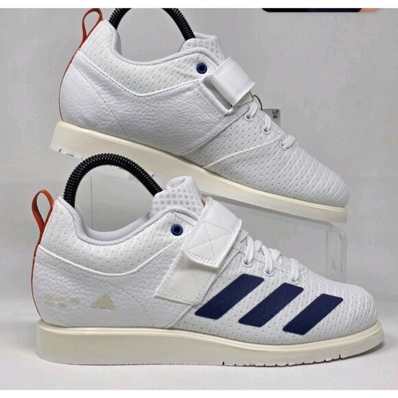 New Adidas Powerlift 5 Weightlifting Shoes Men Size 8.5 White Blue Orange JP9878 main image 7